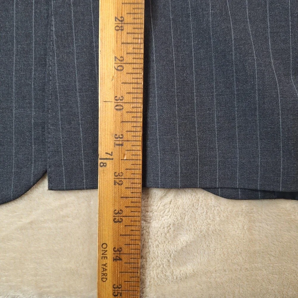 Anderson-Little Suit Mens 40 Long 34W Gray Wool Stripe Single Vent 2 Btn USA
